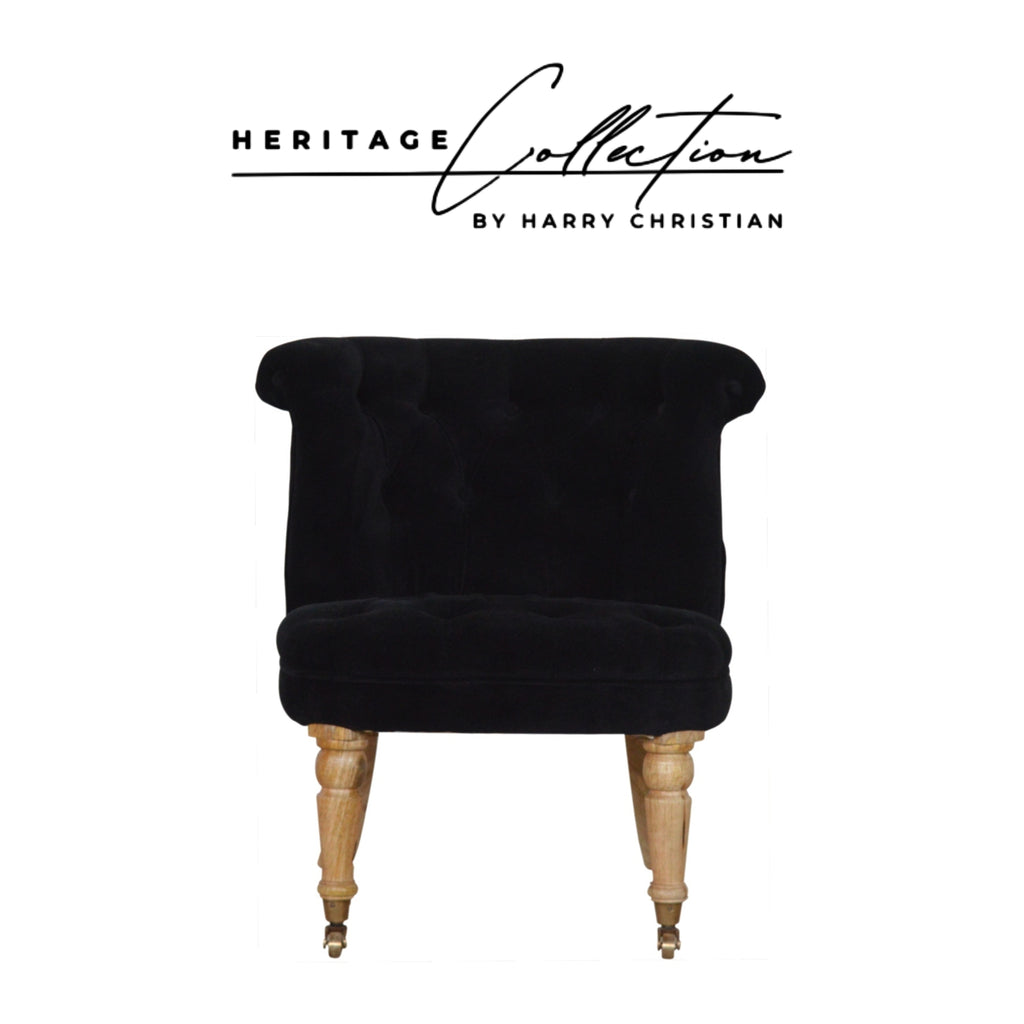 Heritage Collection Black Velvet Accent Chair