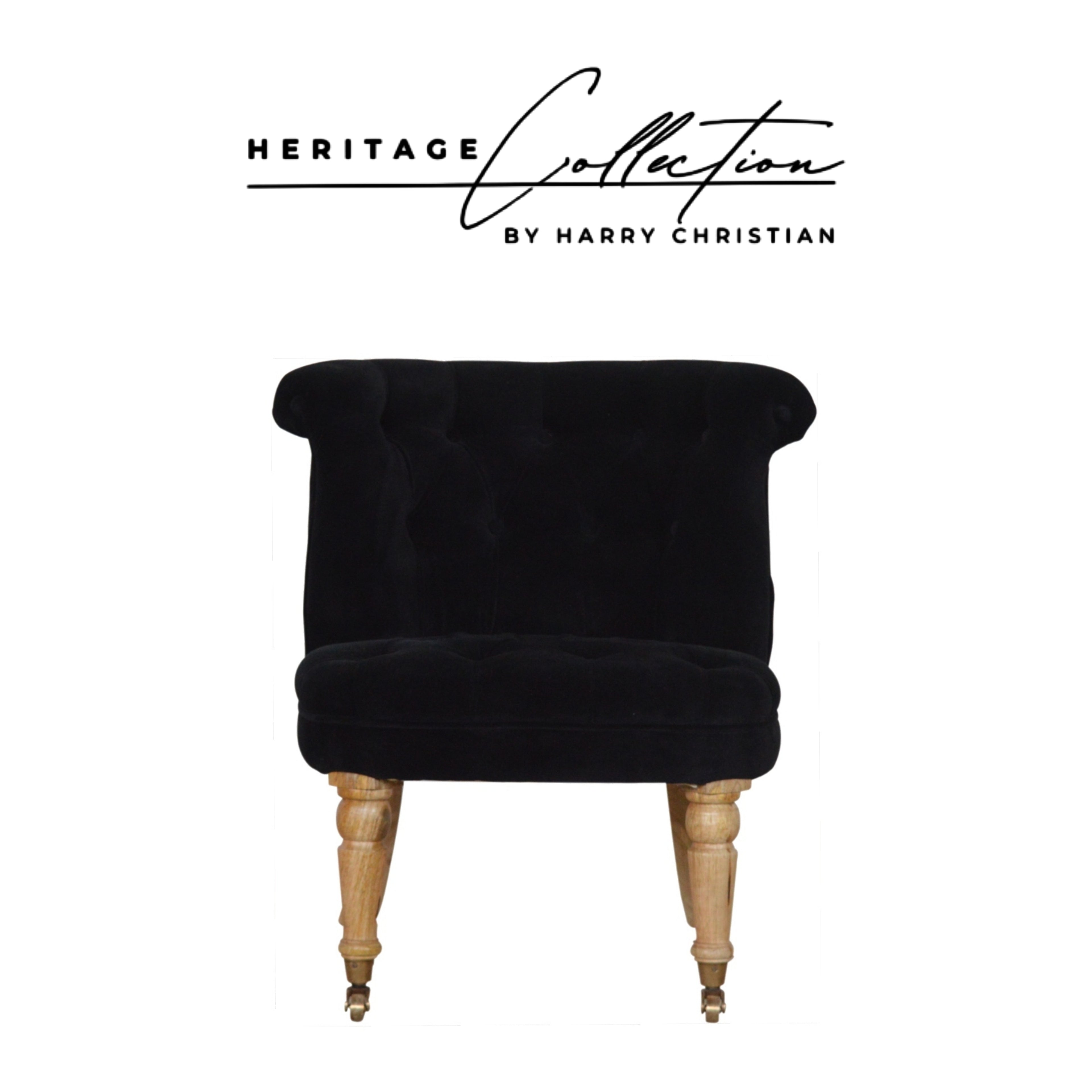 Heritage Collection Black Velvet Accent Chair