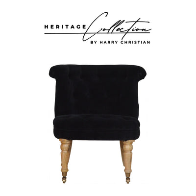 Heritage Collection Black Velvet Accent Chair