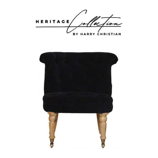Heritage Collection Black Velvet Accent Chair