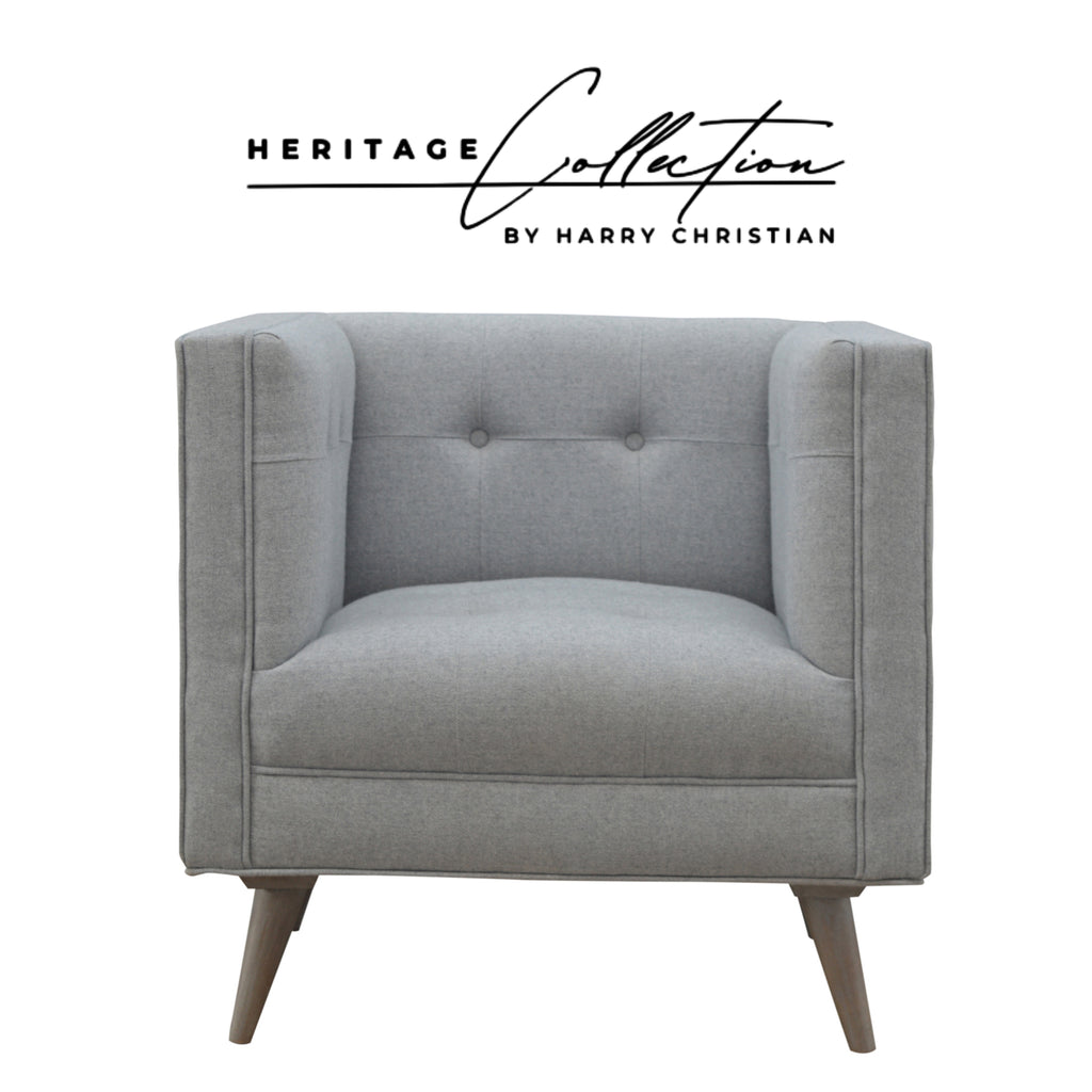 Heritage Collection Grey Tweed Armchair