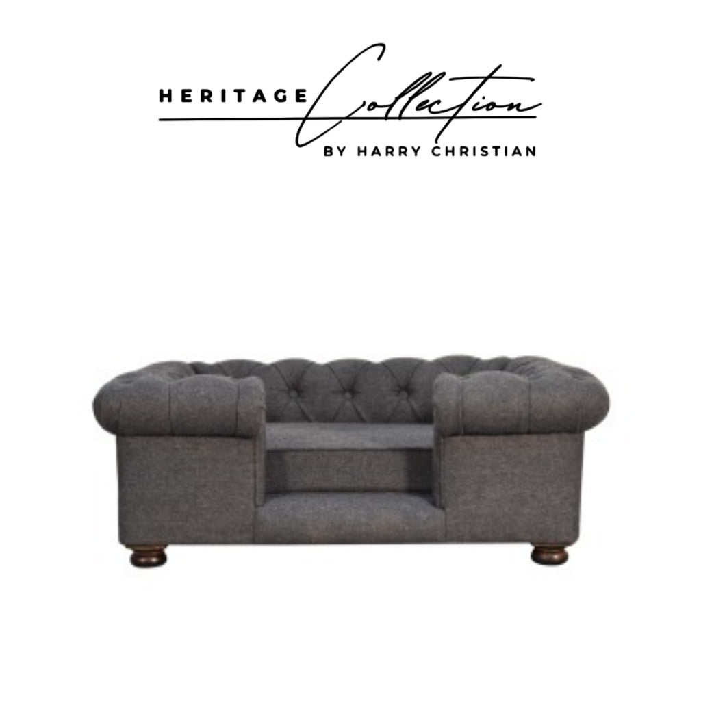 Heritage Collection Battleship Tweed Button Pet Bed