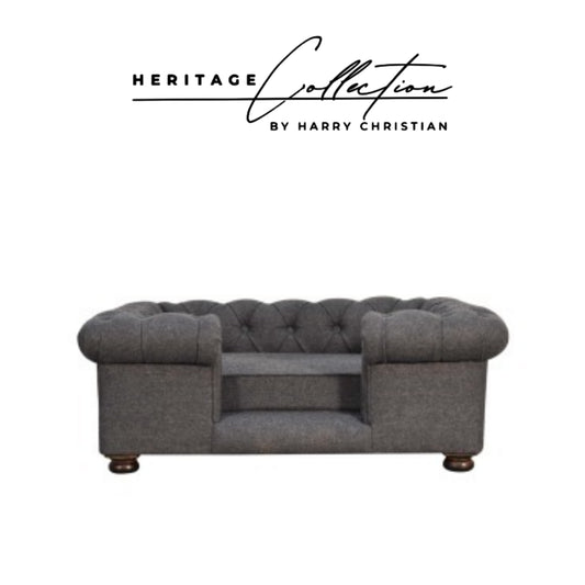 Heritage Collection Battleship Tweed Button Pet Bed
