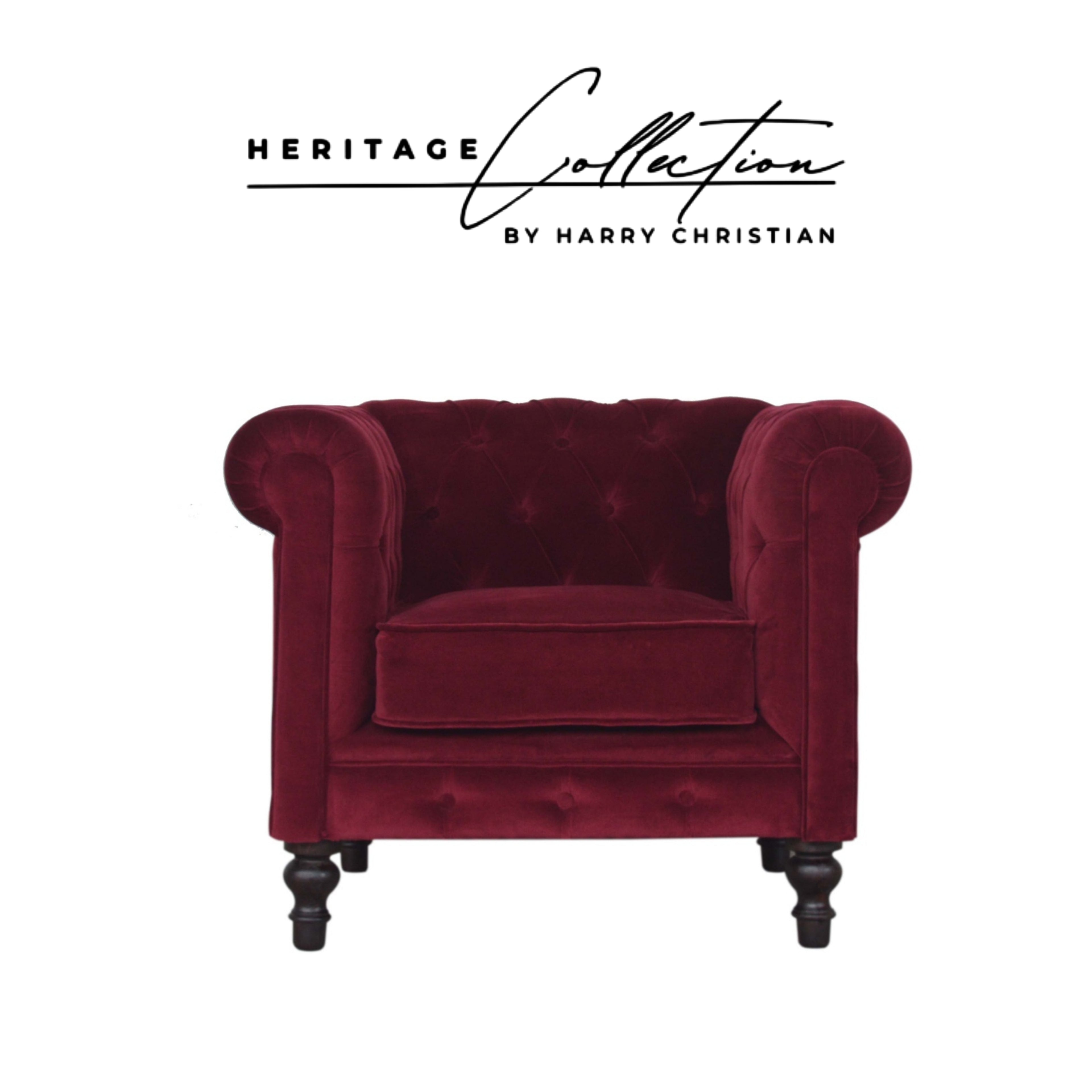 Heritage Collection Wine Red Chesterfield Armchair