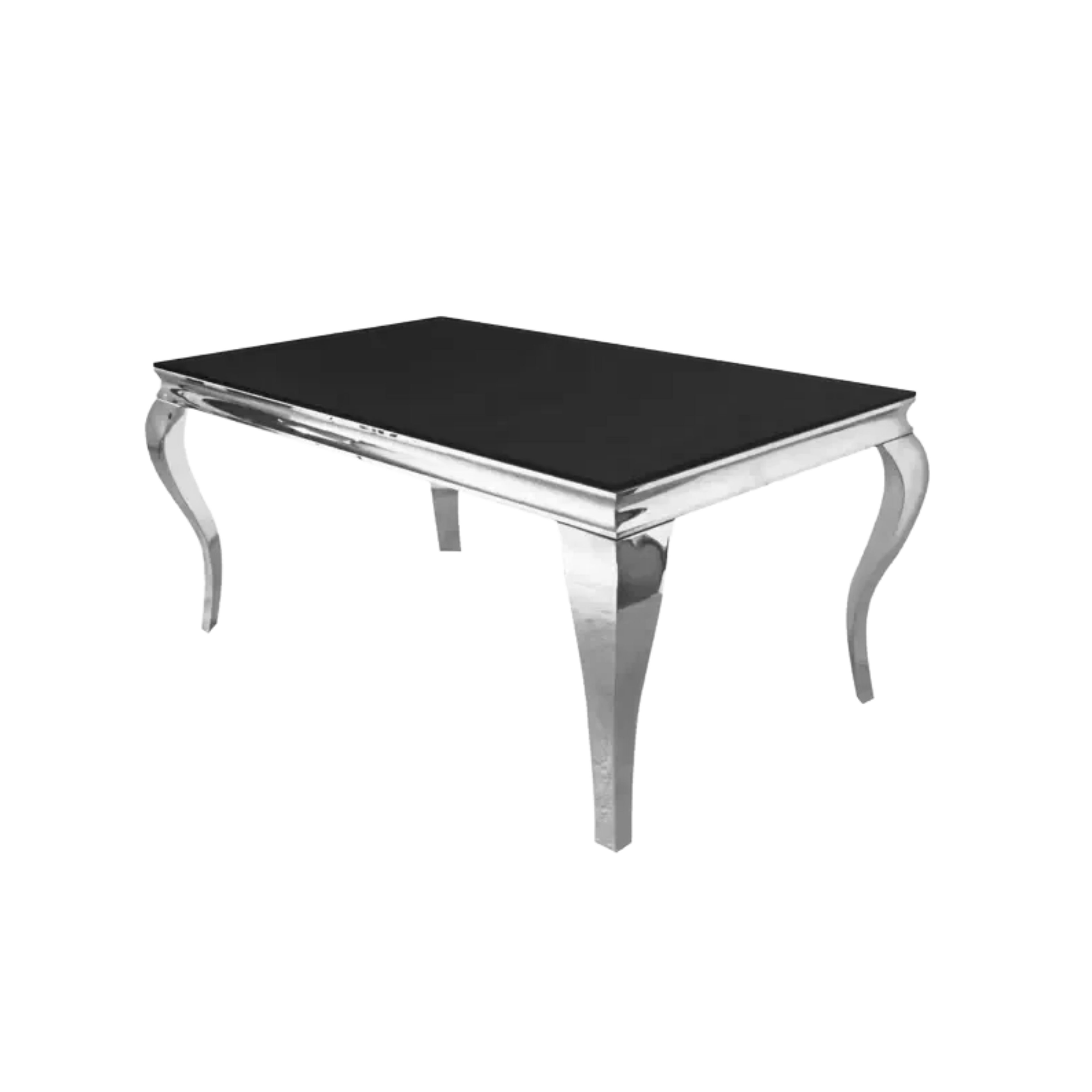 Carlton Stainless Steel Legs & Black Glass Top Dining Chair