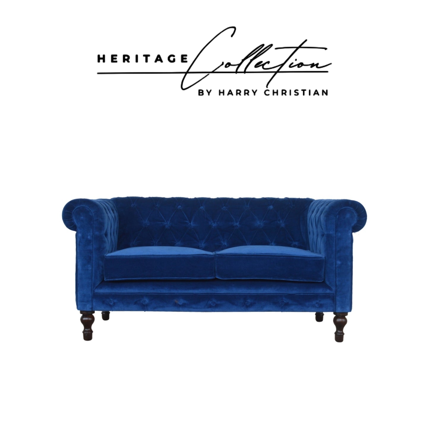 Heritage Collection Royal Blue Velvet Chesterfield Sofa