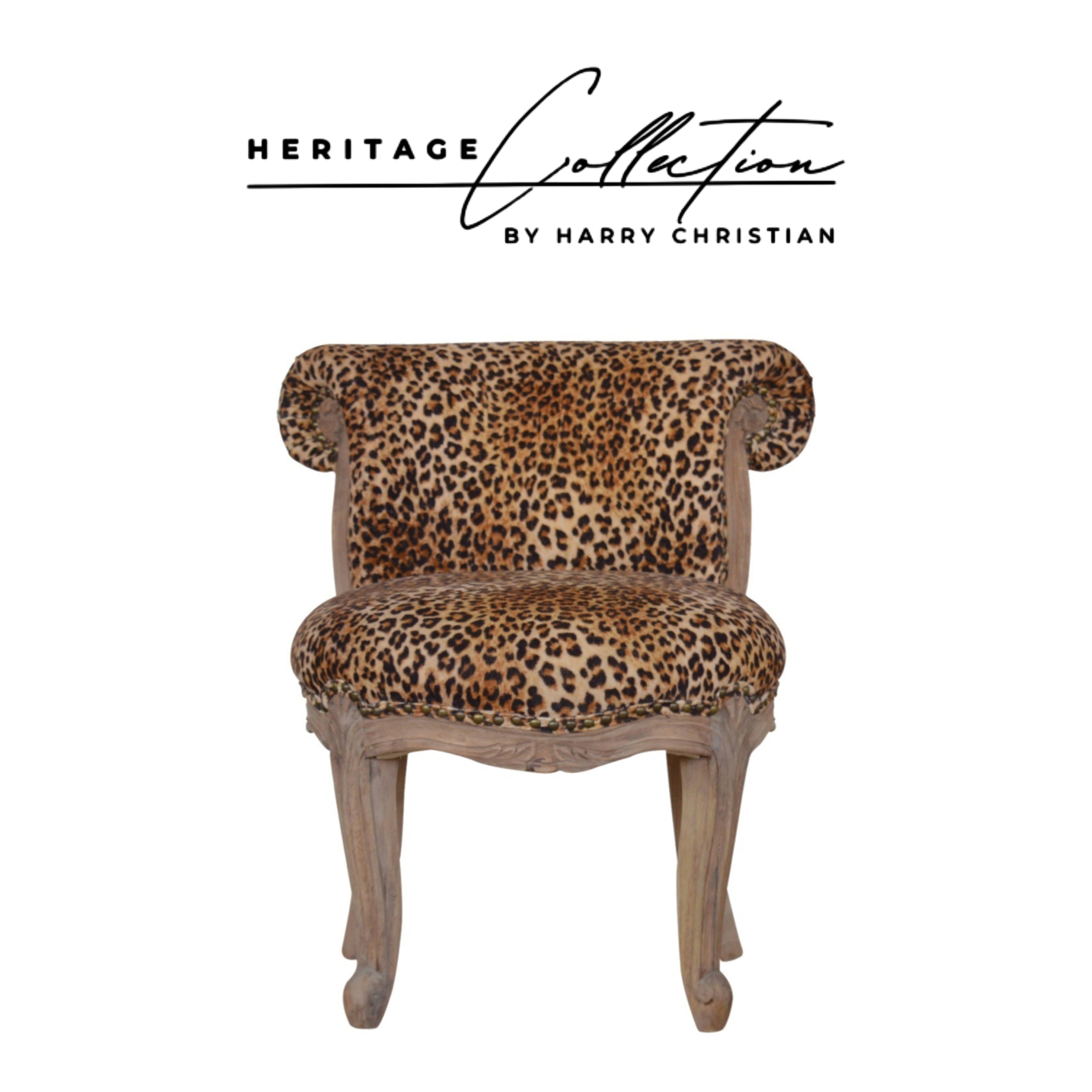 Heritage Collection Leopard Print Studded Chair