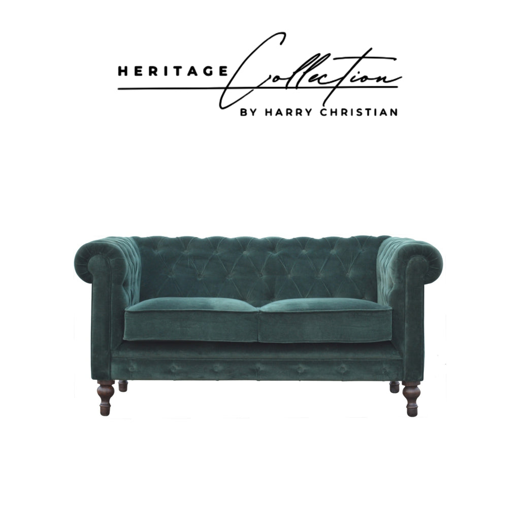 Heritage Collection Emerald Green Velvet Chesterfield