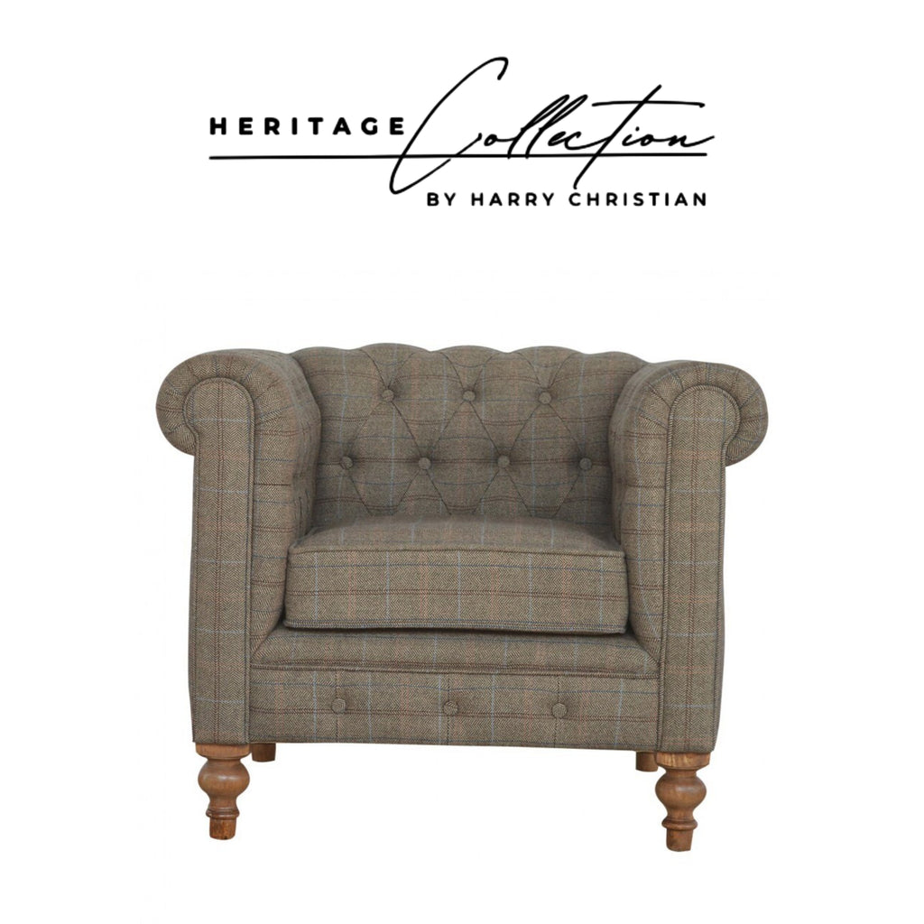 Heritage Collection Chesterfield Multi Tweed Armchair