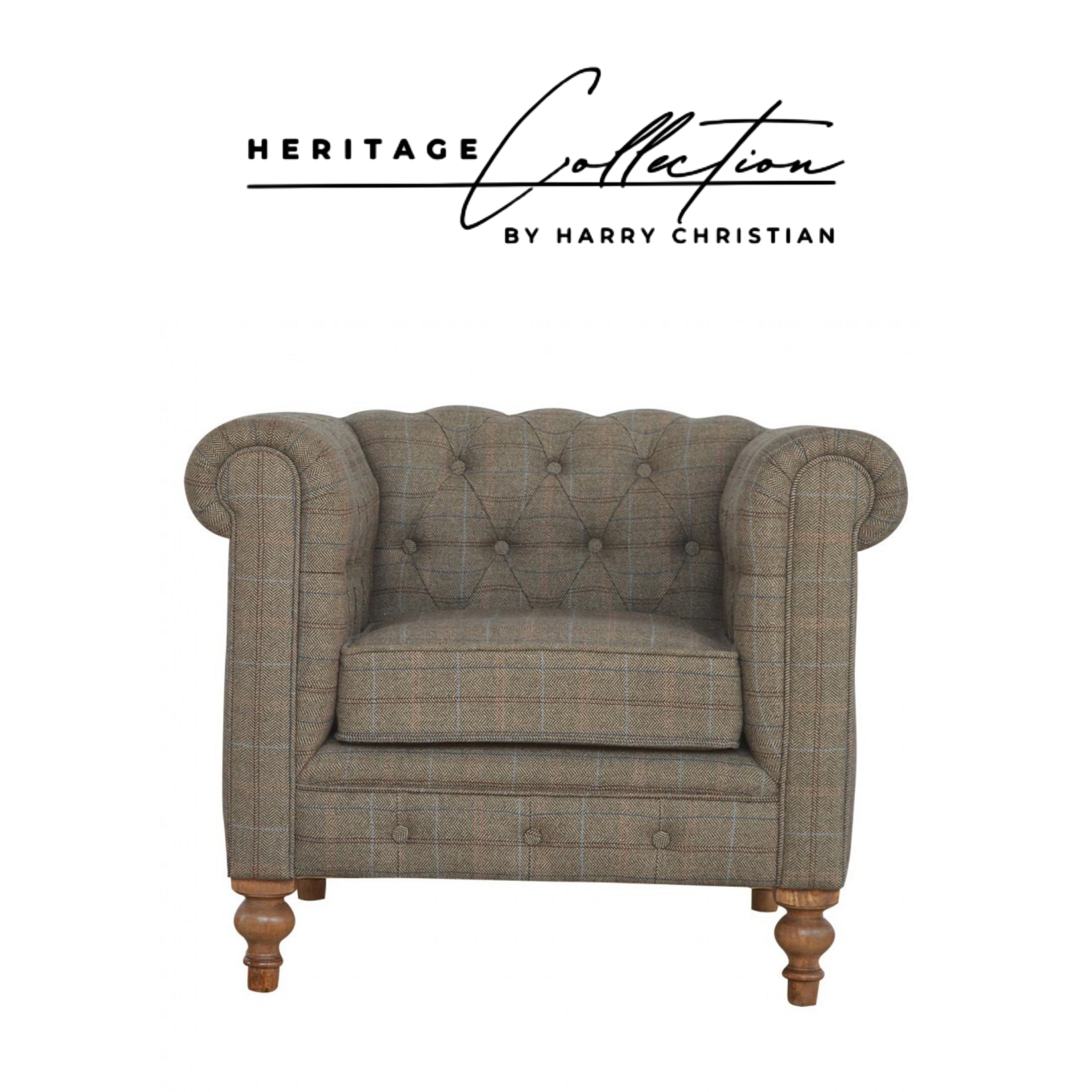 Heritage Collection Chesterfield Multi Tweed Armchair