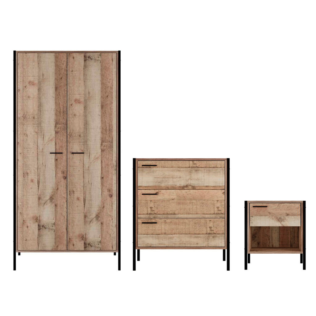 Harry Christian Home Industrial Style Bedroom Furniture Set