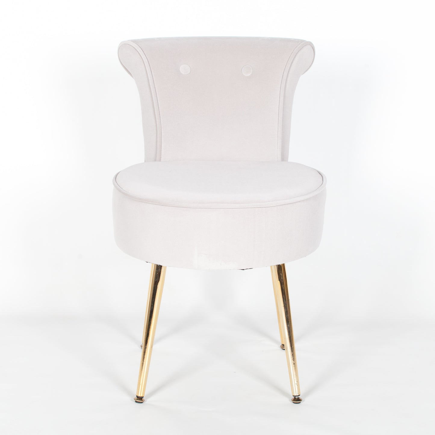 Grey Stool / Bedroom Chair with Gold Legs