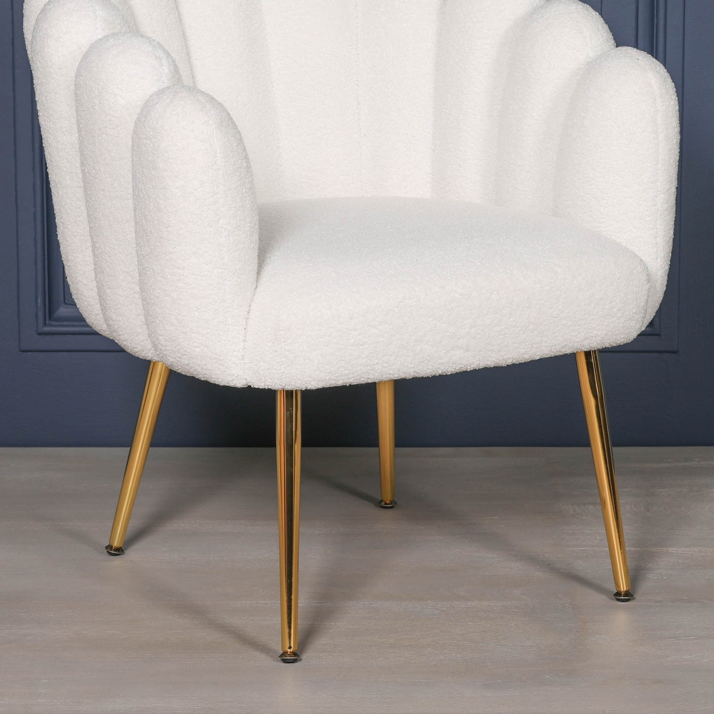 Boucle White Dining / Bedroom Chair