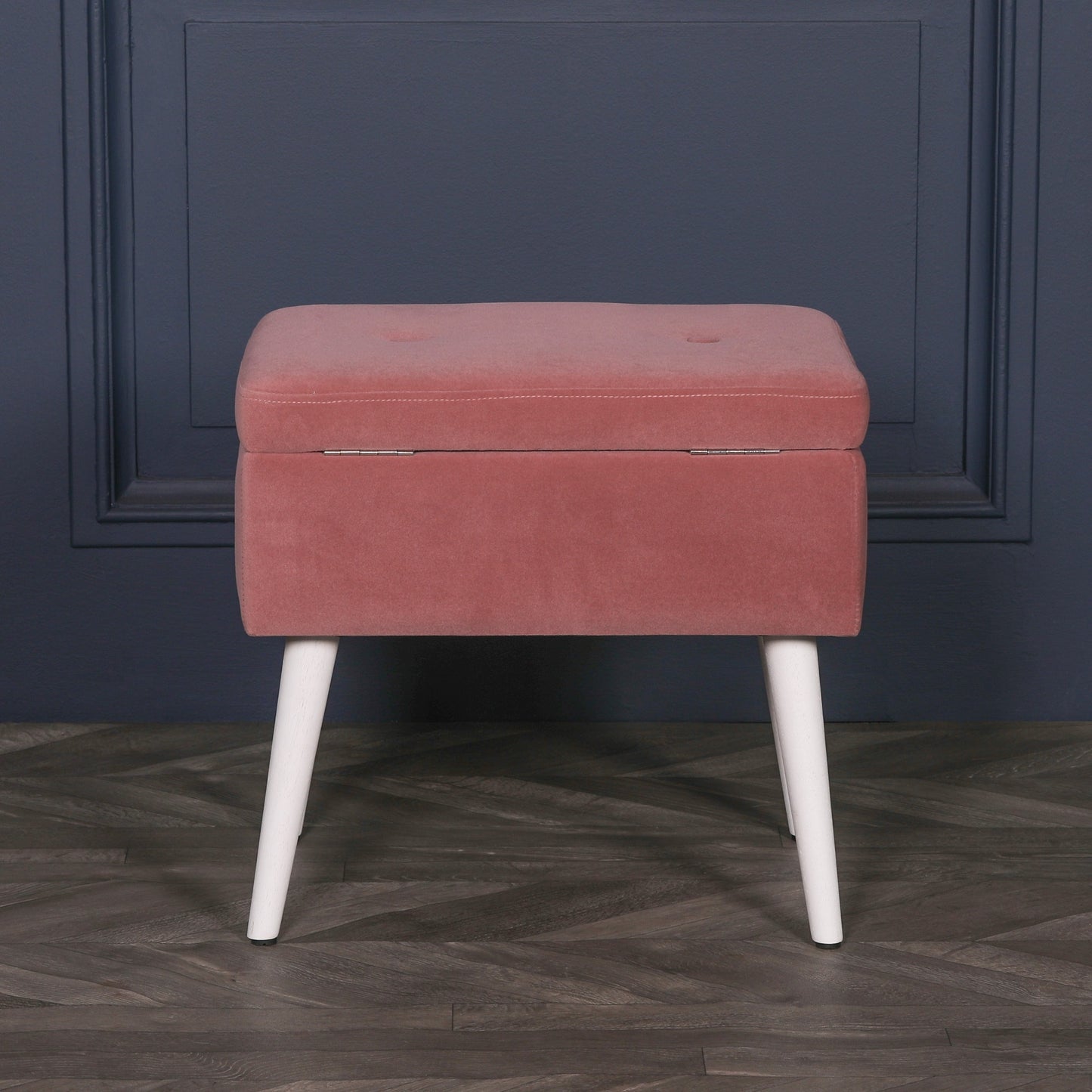 Pink Suitcase Stool with White Legs