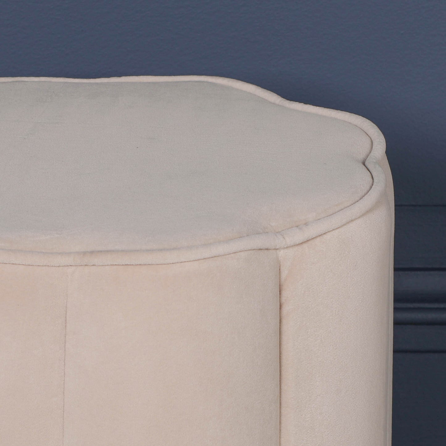 Natural Colour Velvet Round Stool