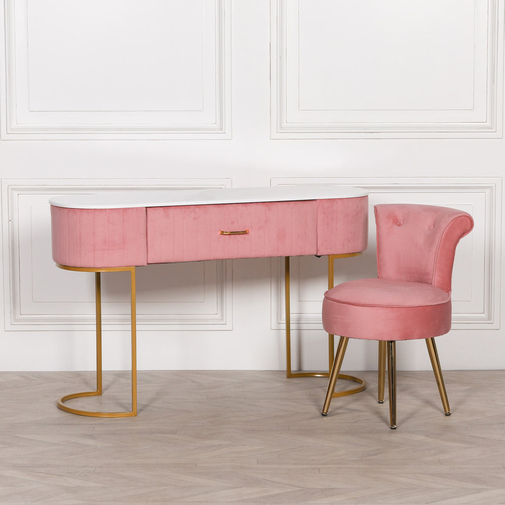 Pink Upholstered Dressing Table