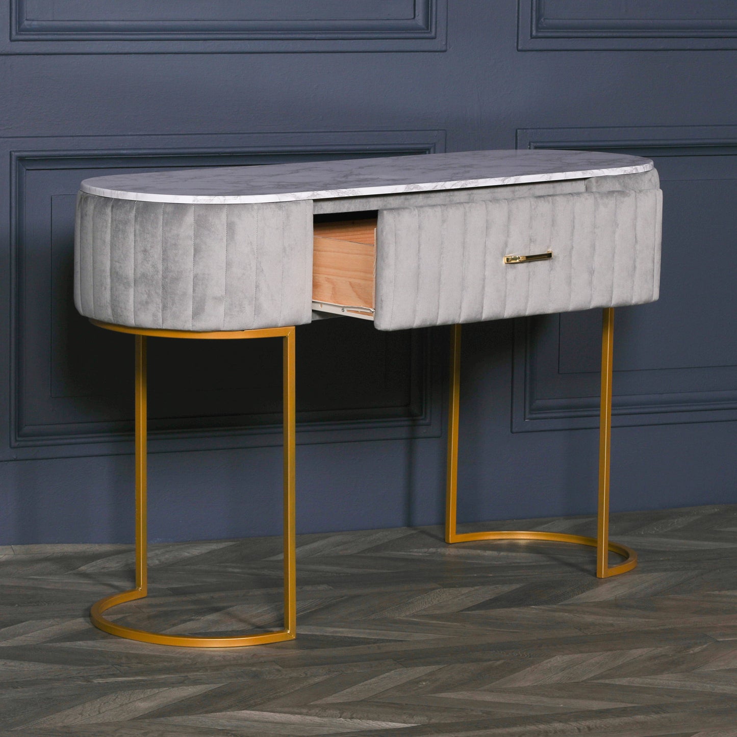 Grey Upholstered Dressing Table