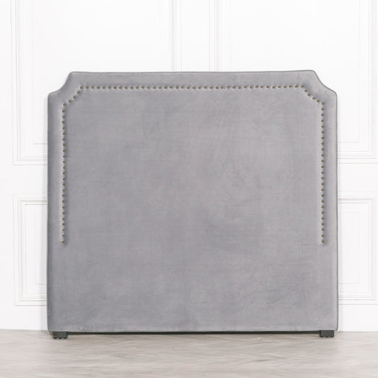 Grey Velvet 5ft King Size Headboard