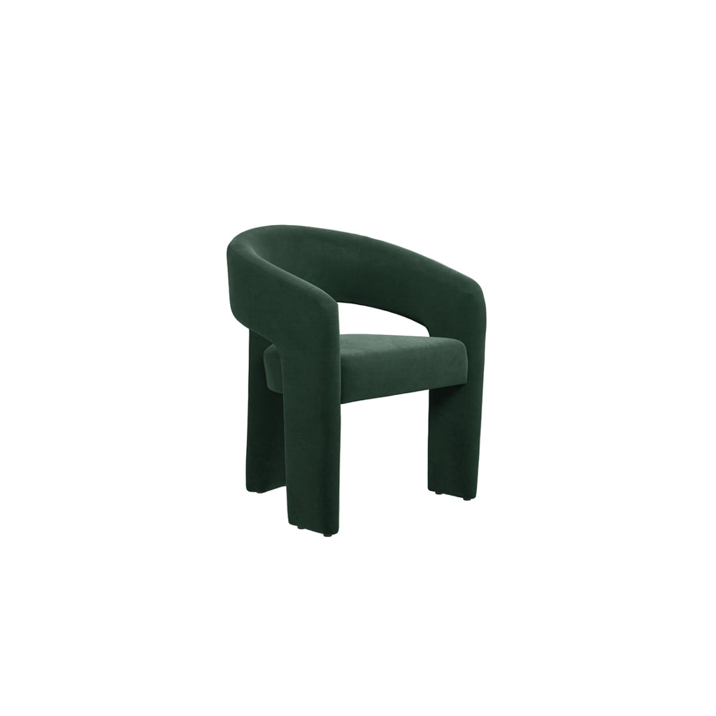 Rina Black Dining Table with 6 Alba Forest Green Chairs