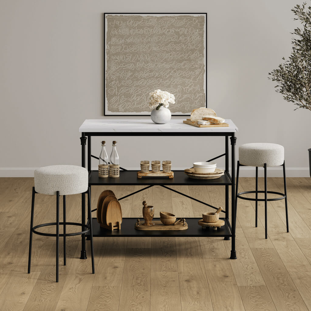 Harry Christian Home Ivory Counter Stool