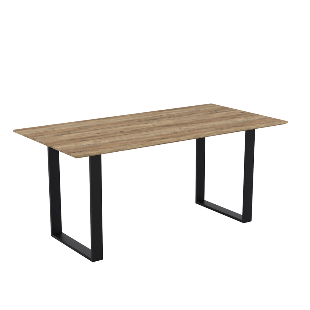 Harry Christian Home Russet Wood & Black Frame Dining Table