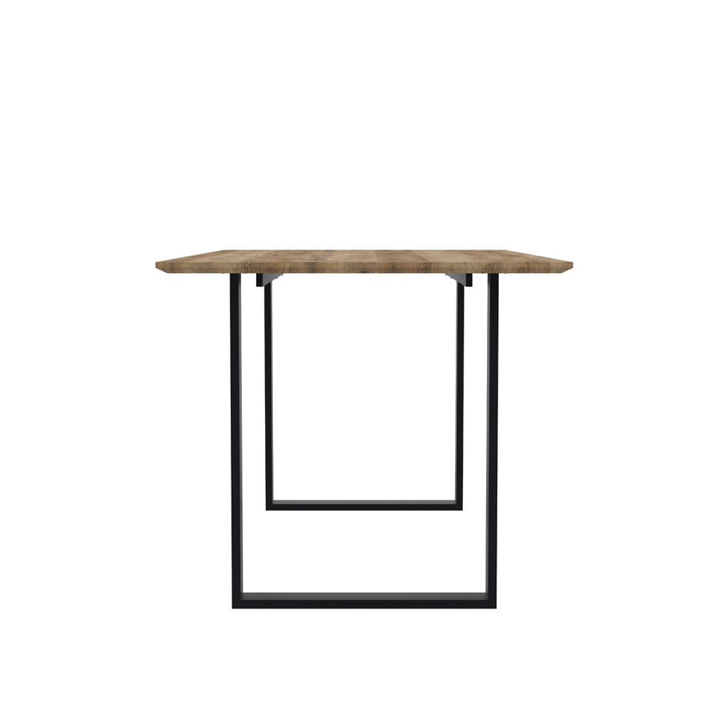 Harry Christian Home Russet Wood & Black Frame Dining Table