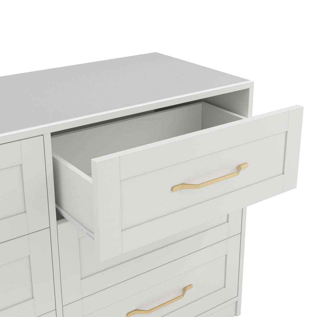 Harry Christian Home Elegance White Chest Of Drawers With Gold Handles