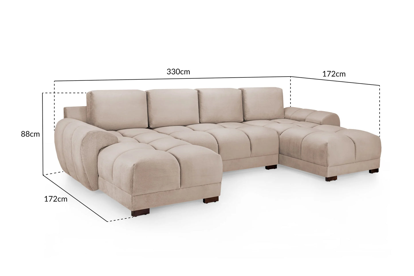 Milan U Shape Sofa Mocha