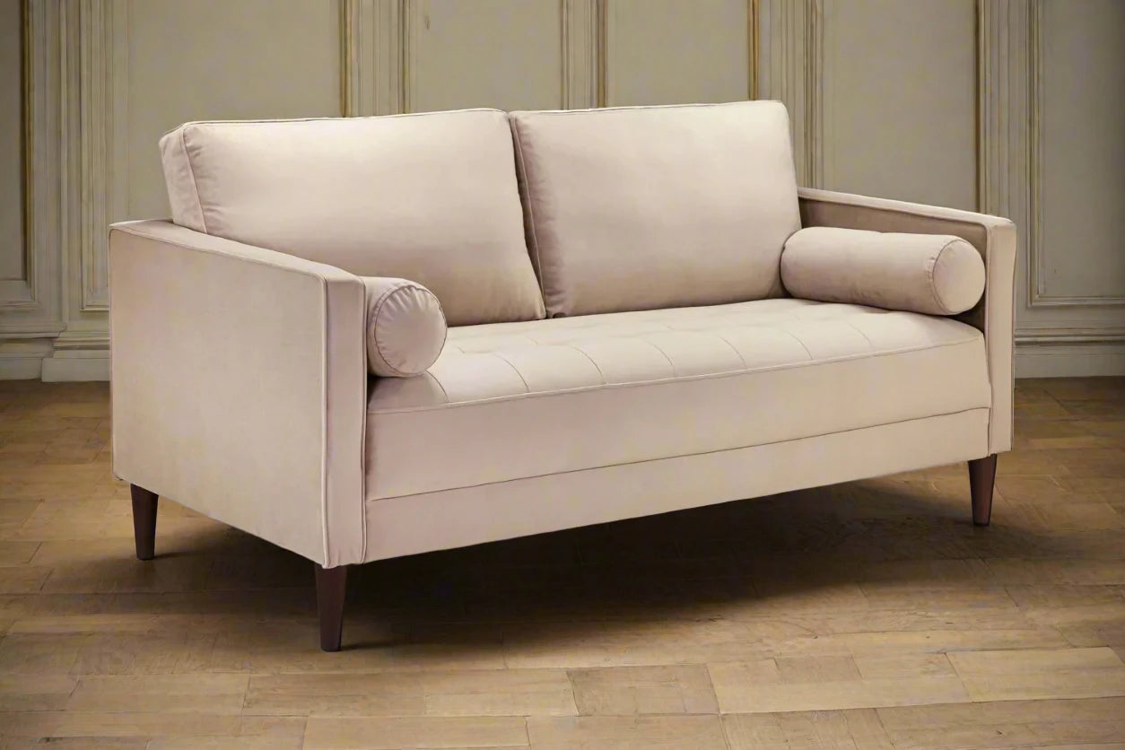 Beige Art Deco Style 2 Seater Sofa Heritage Home UK