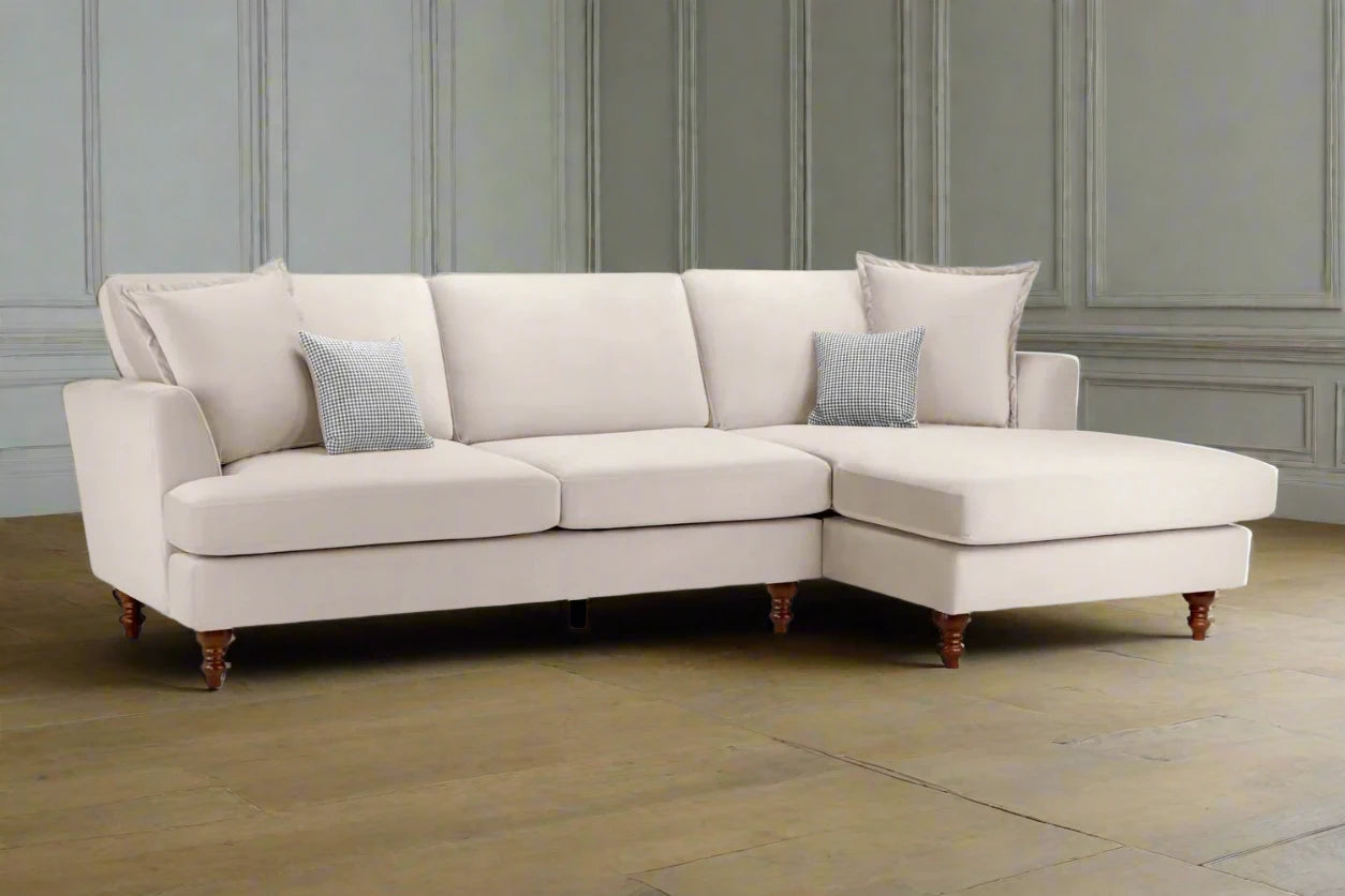 Beige Bari Right Hand Facing Corner Sofa Heritage Home UK