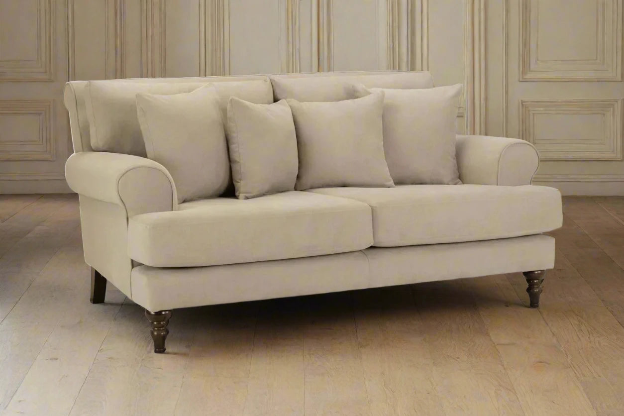 Beige Classical 2 Seater Sofa Heritage Home Furniture UK