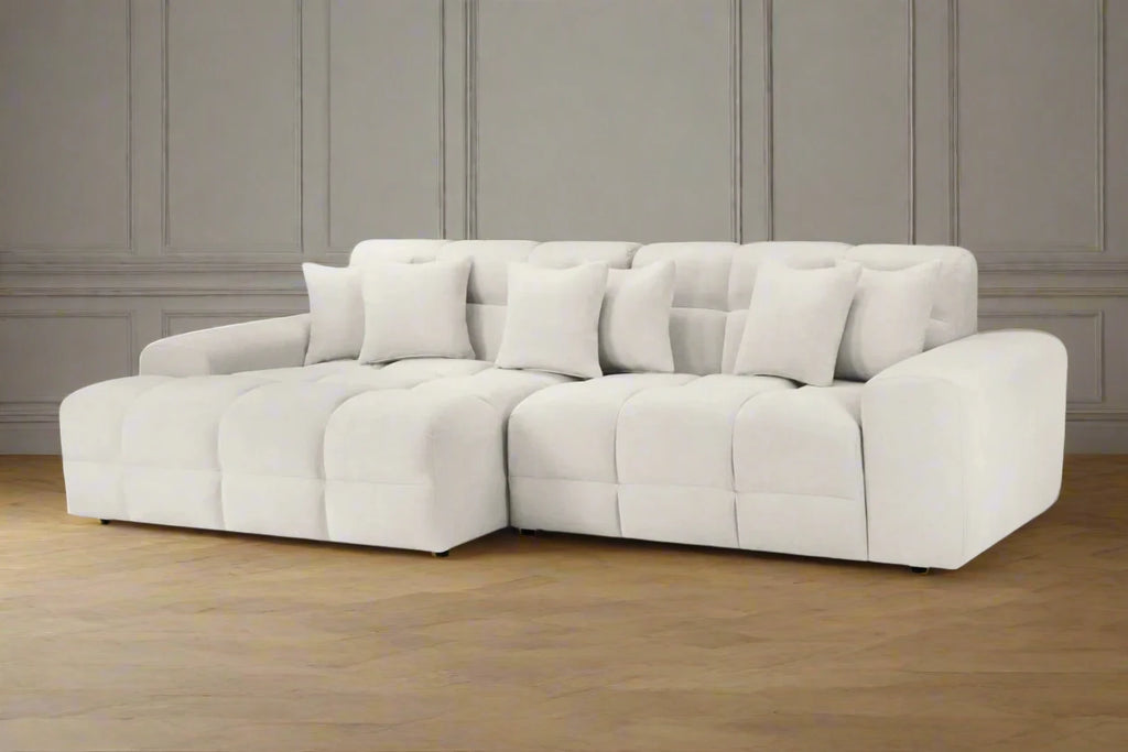 Beige Left Hand Corner Sofa Modern Statement Corner Sofa Heritage Home UK