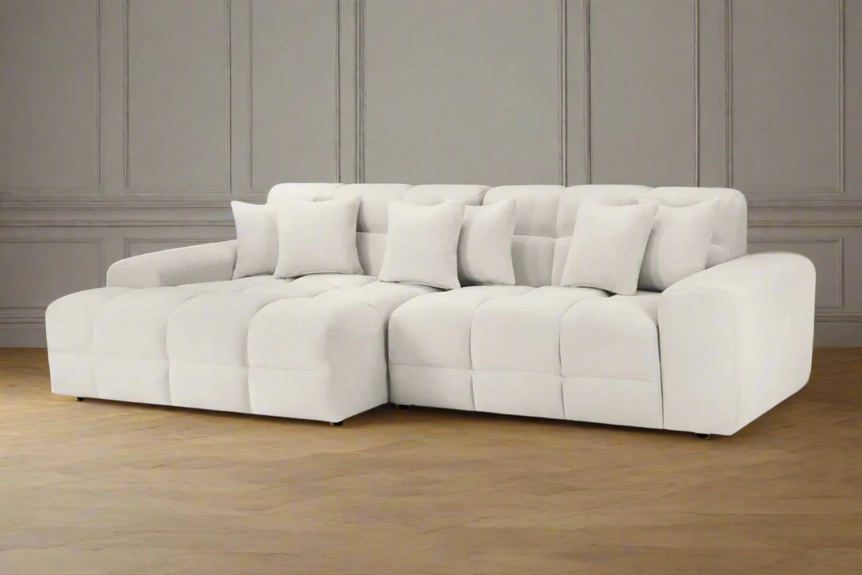 Beige Left Hand Corner Sofa Modern Statement Corner Sofa Heritage Home UK