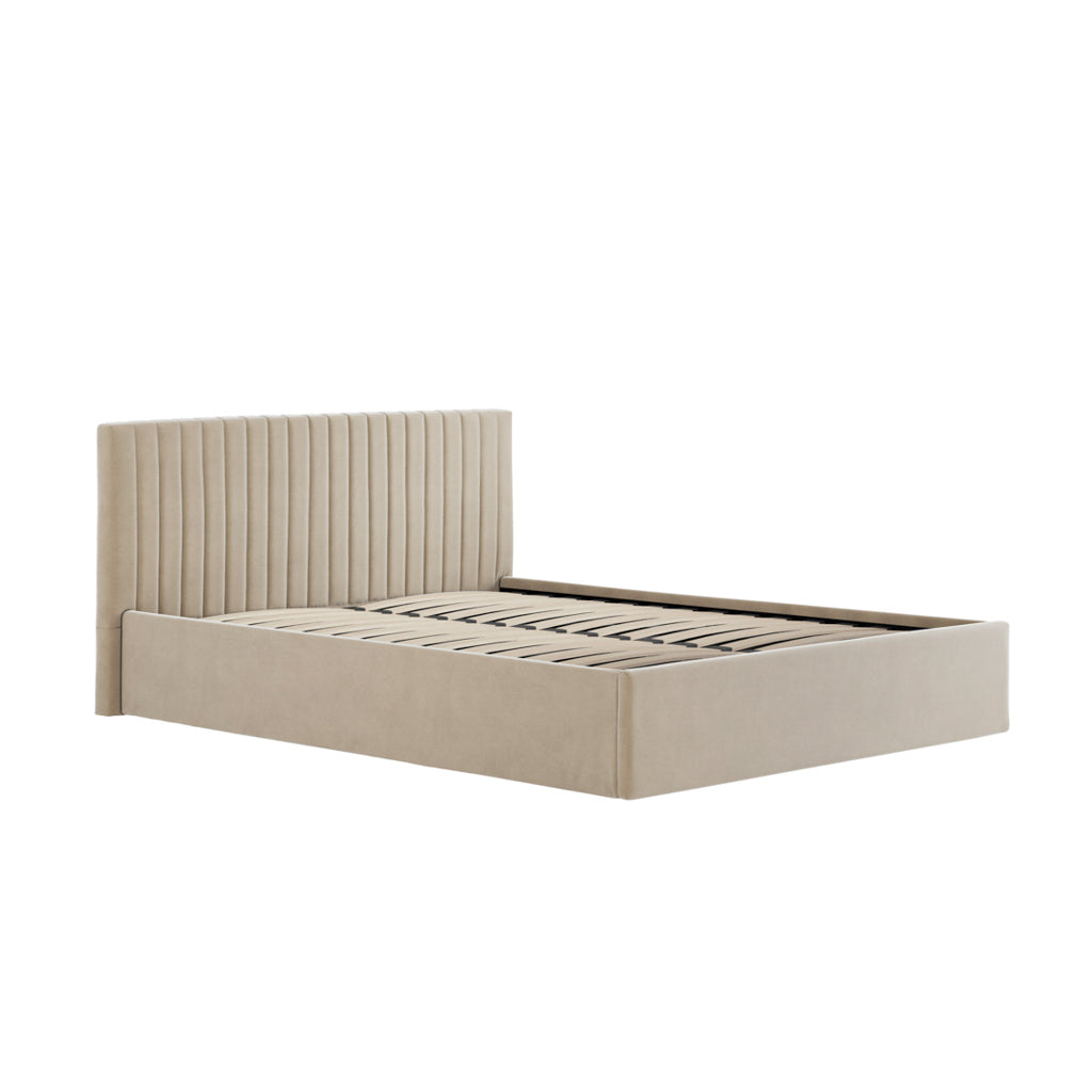 Berlin Beige Double Ottoman Bed