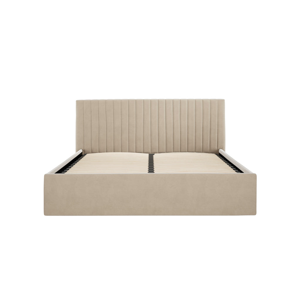 Berlin Beige Double Ottoman Bed