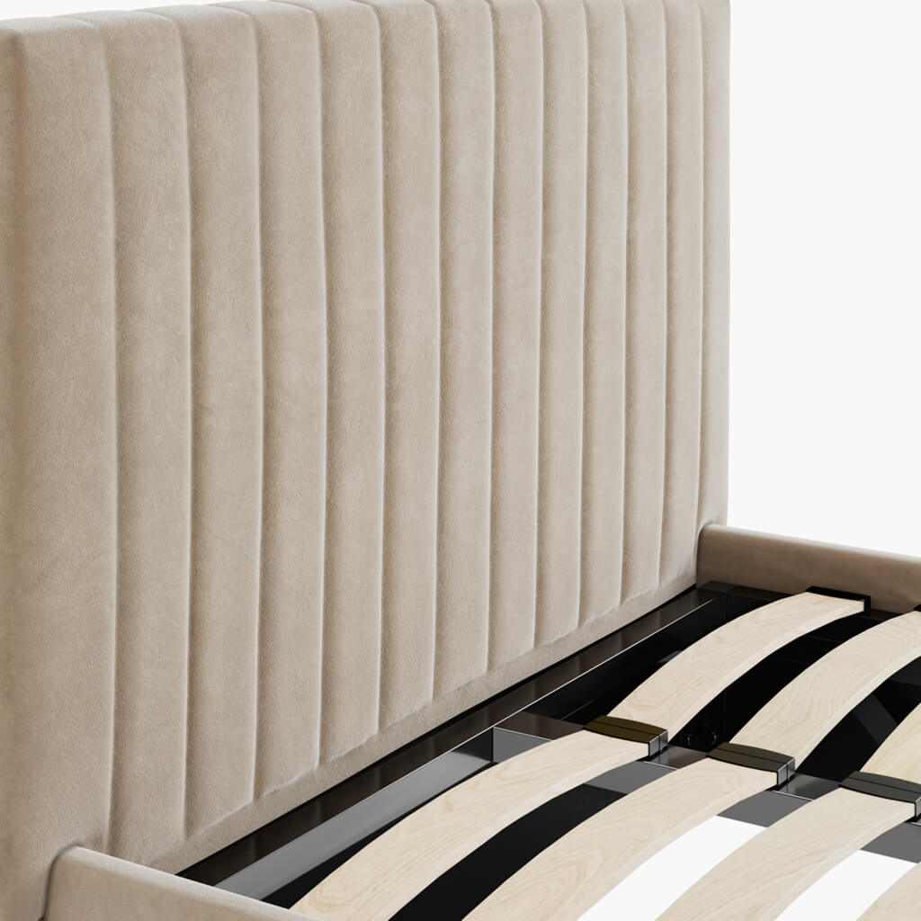 Berlin Beige Single Ottoman Bed