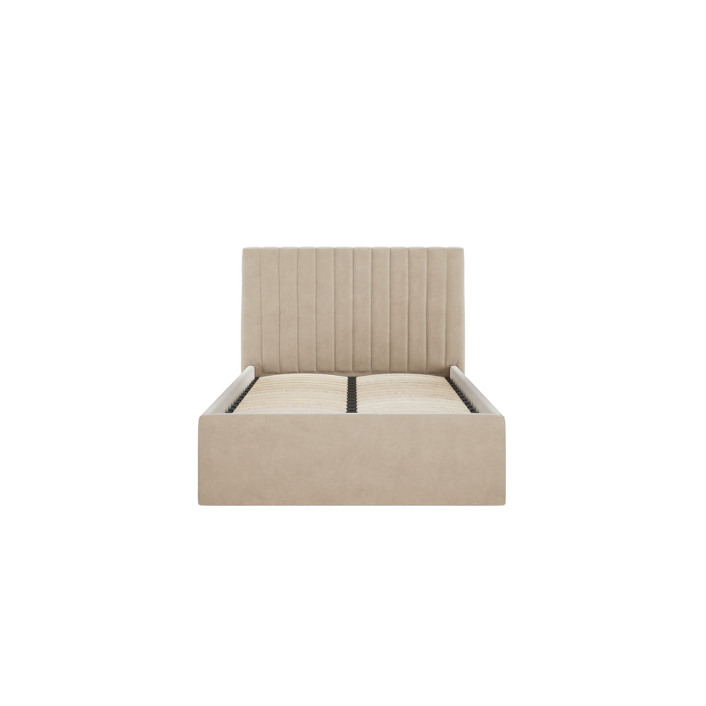 Berlin Beige Single Ottoman Bed