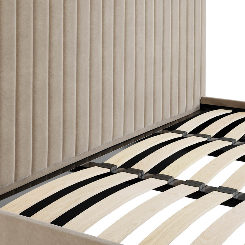 Berlin Beige Tall Super Kingsize Ottoman Bed
