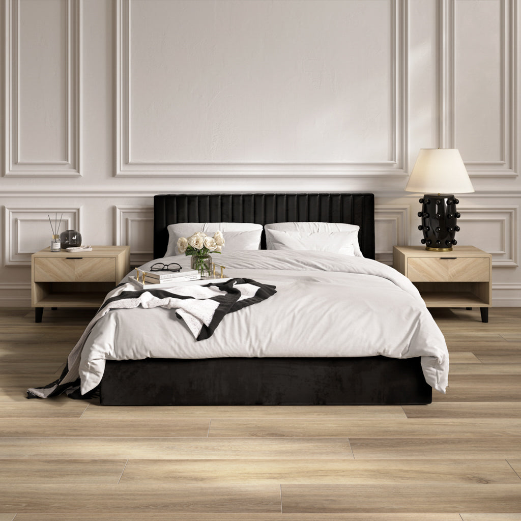 Berlin Black Ottoman Bed In Kingsize