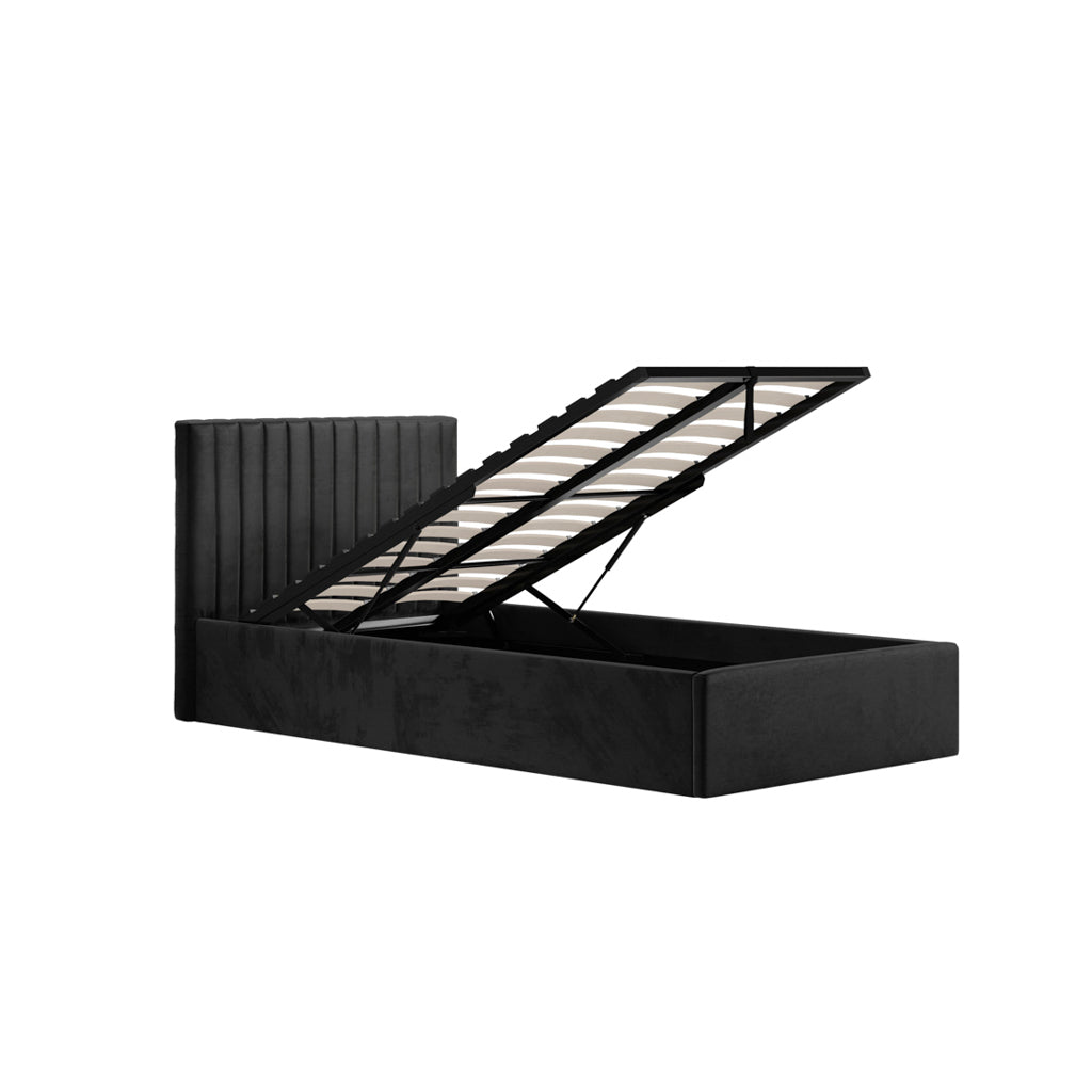 Berlin Black Ottoman Bed In Single