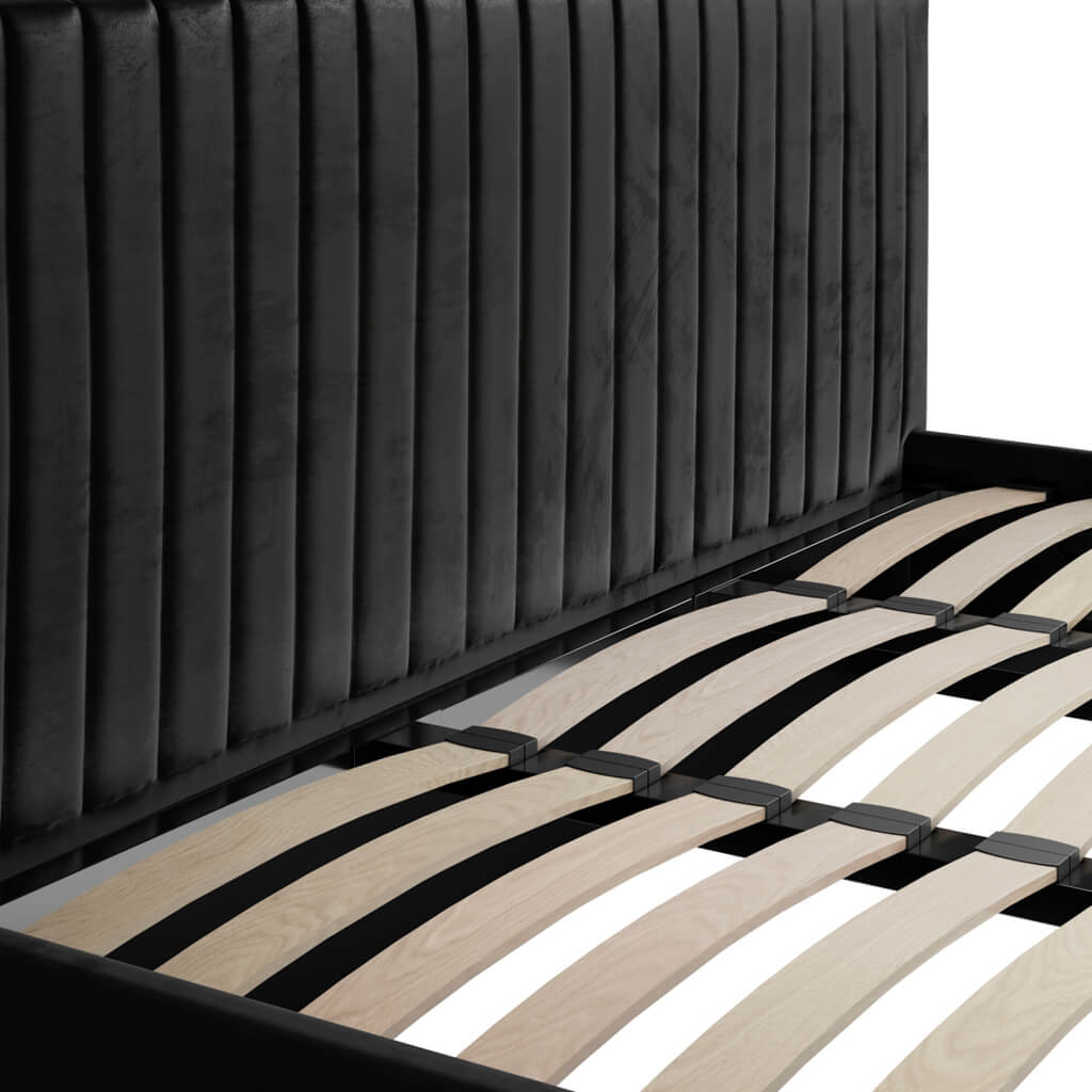 Berlin Black Ottoman Bed In Super Kingsize