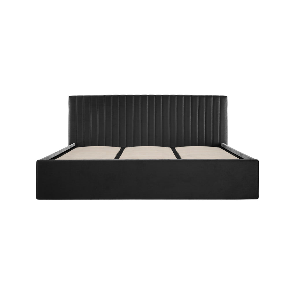 Berlin Black Ottoman Bed In Super Kingsize