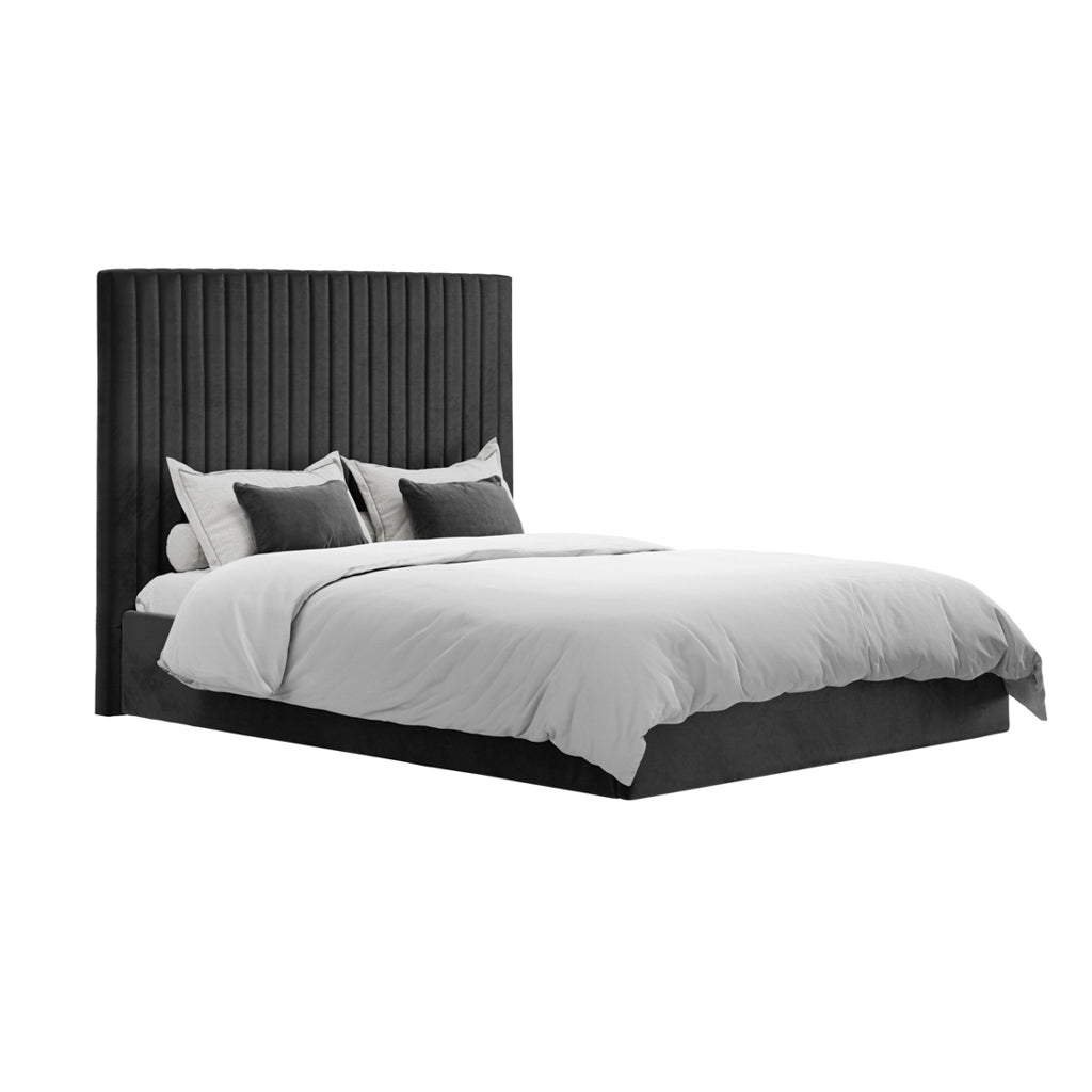 Berlin Black Tall Kingsize Ottoman Bed