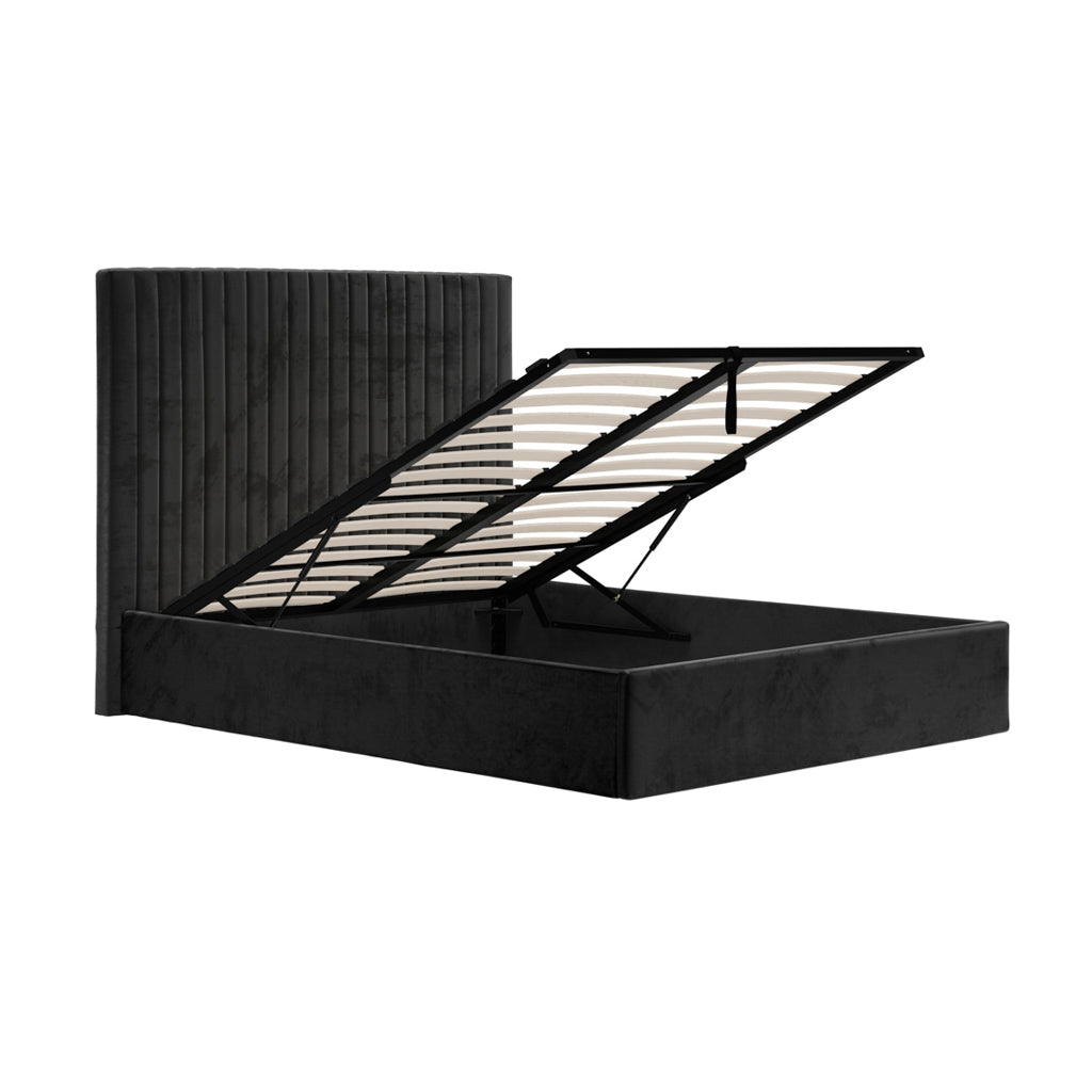 Berlin Black Tall Kingsize Ottoman Bed