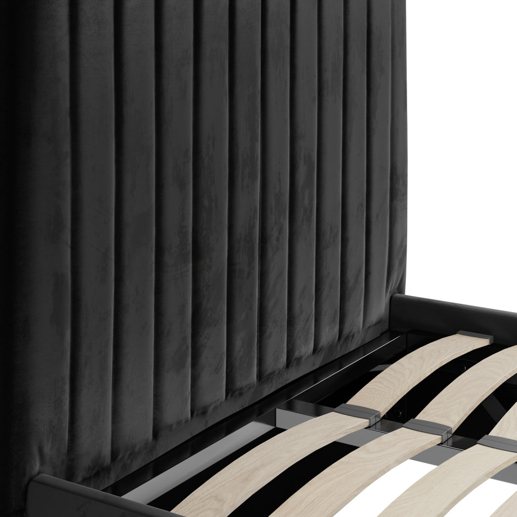 Berlin Black Tall Single Ottoman Bed