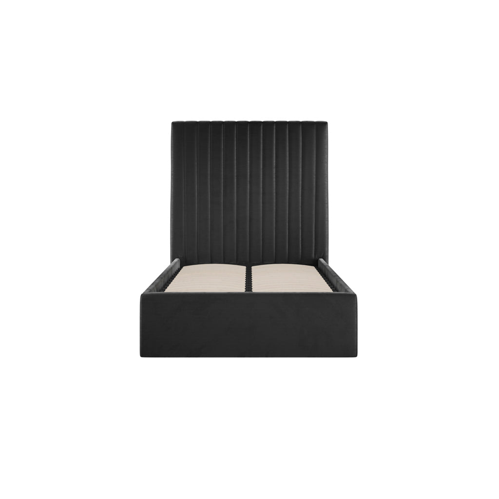 Berlin Black Tall Single Ottoman Bed