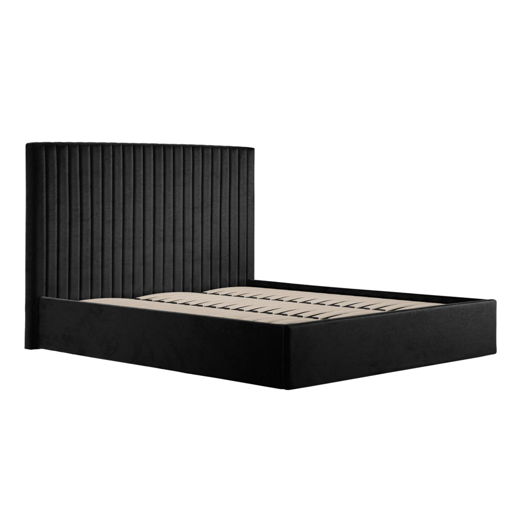 Berlin Black Tall Super Kingsize Ottoman Bed