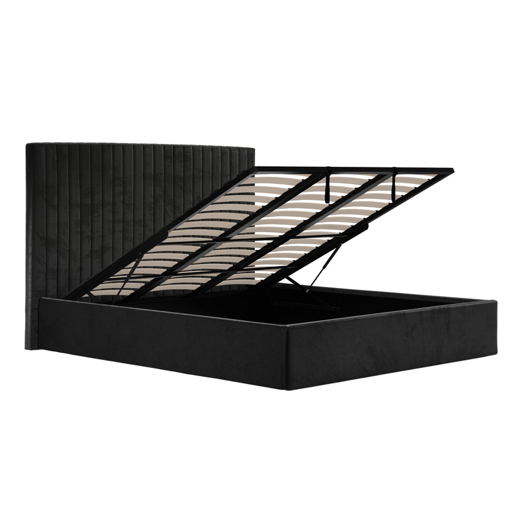 Berlin Black Tall Super Kingsize Ottoman Bed