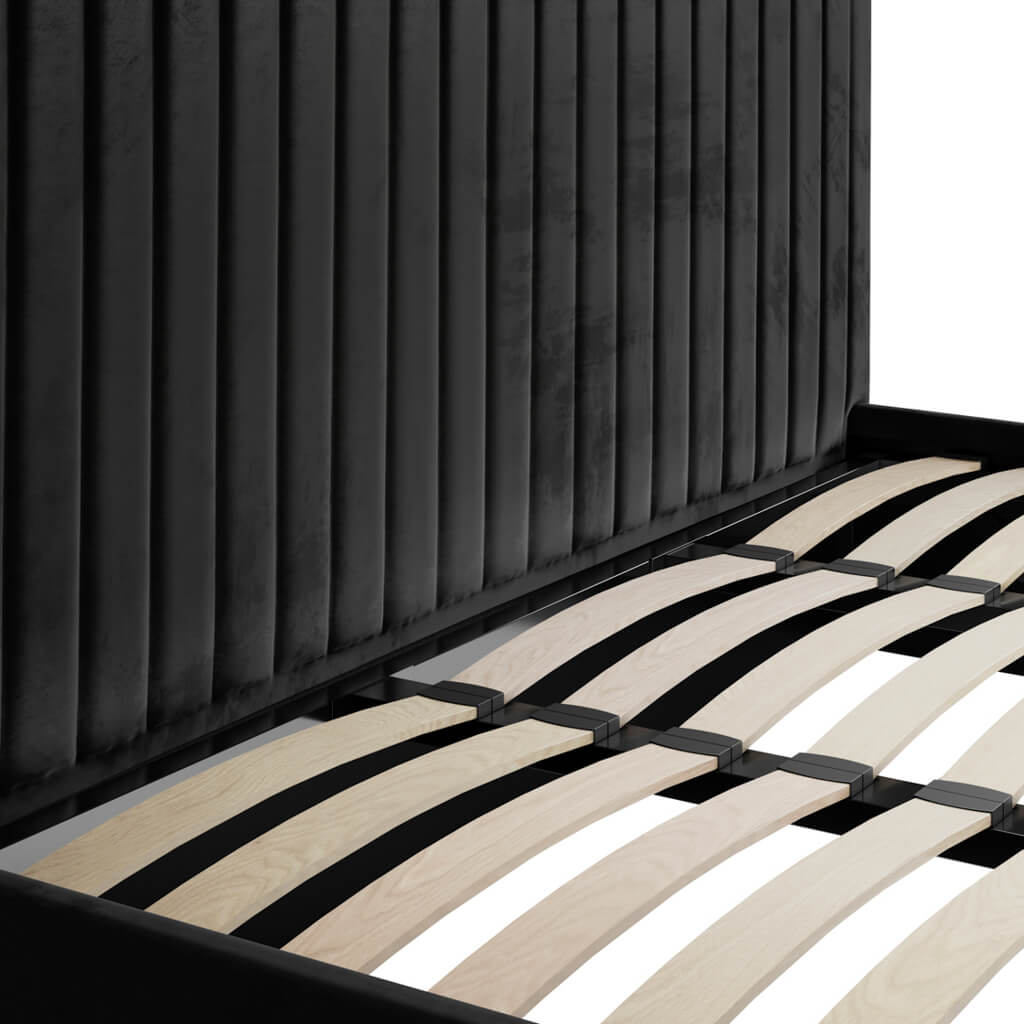 Berlin Black Tall Super Kingsize Ottoman Bed