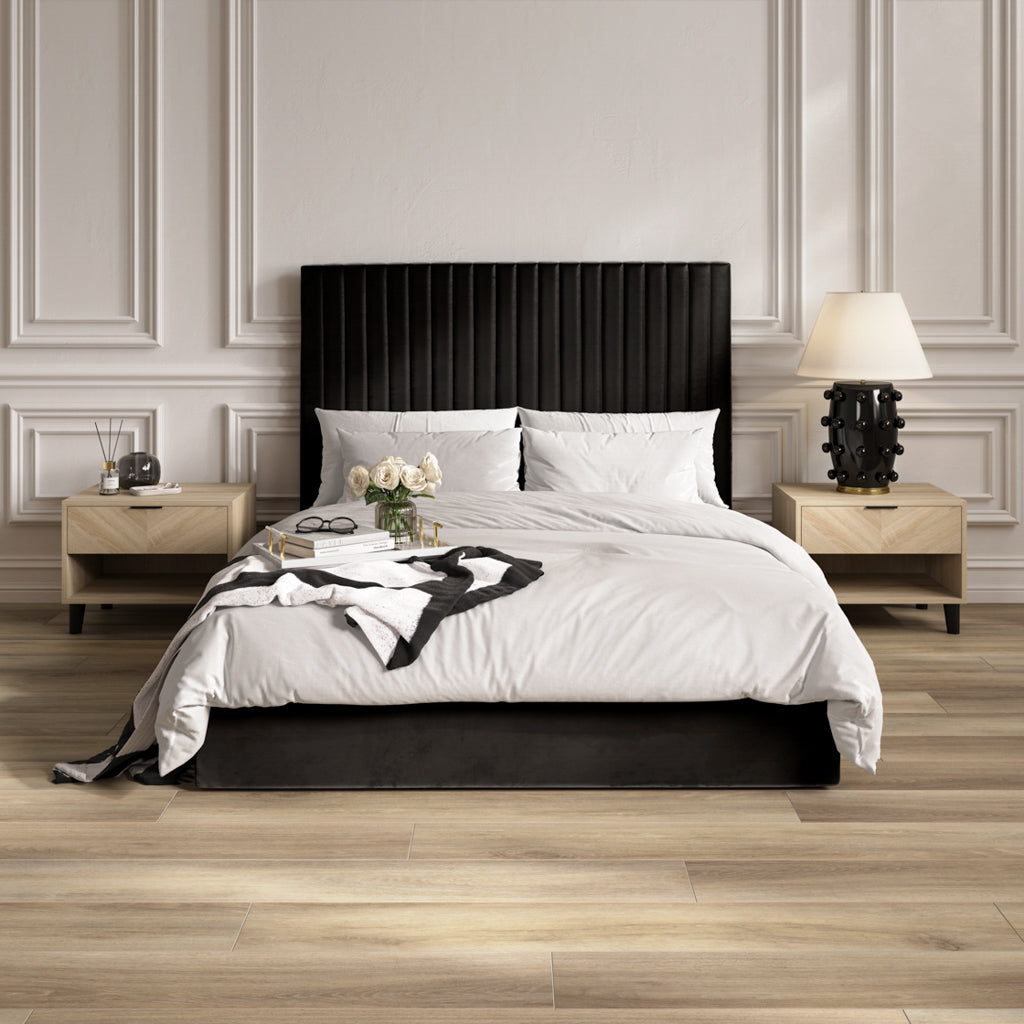 Berlin Black Tall Super Kingsize Ottoman Bed